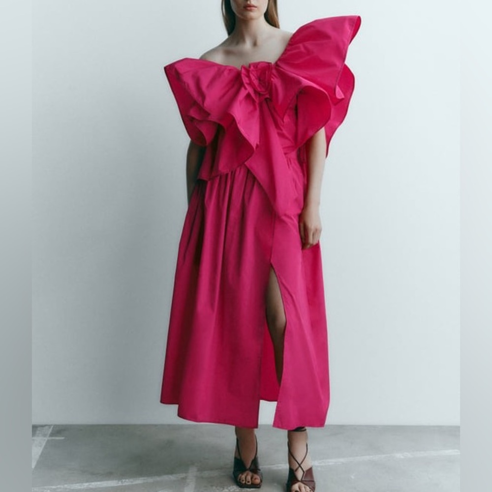 Zara Fuchsia Full Bubble Skirt